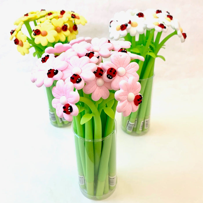BC Mini Ladybug Daisy Flower Wiggle Gel Pen