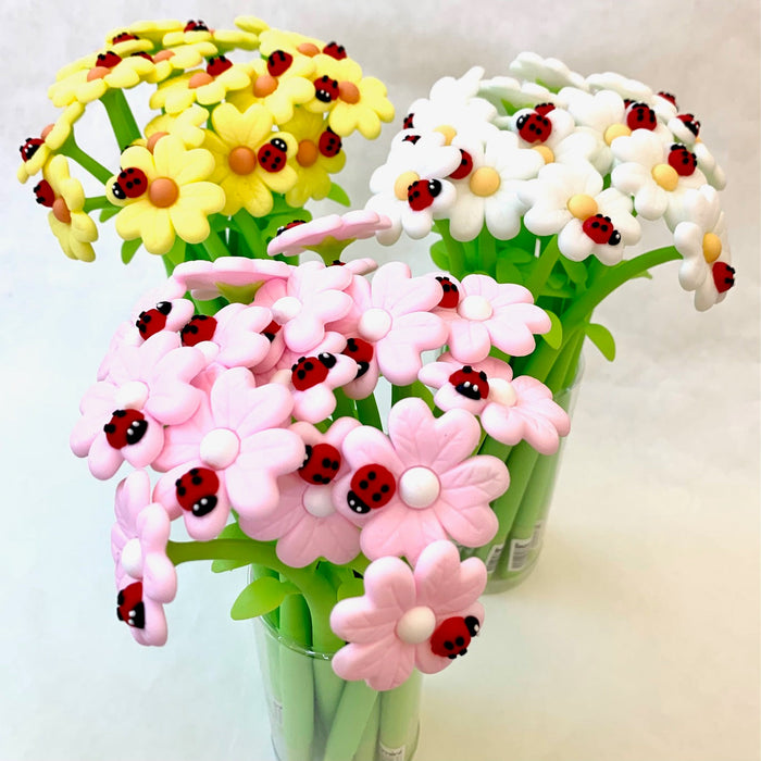 BC Mini Ladybug Daisy Flower Wiggle Gel Pen