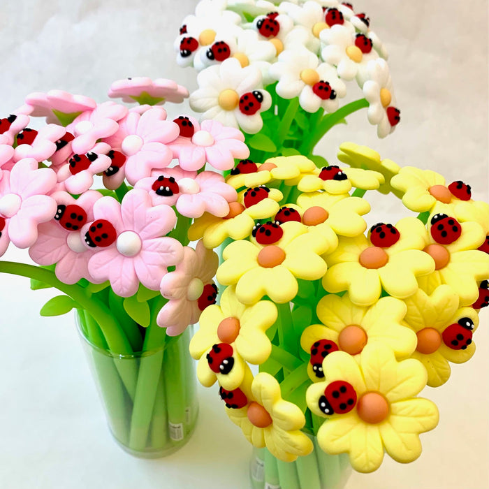 BC Mini Ladybug Daisy Flower Wiggle Gel Pen