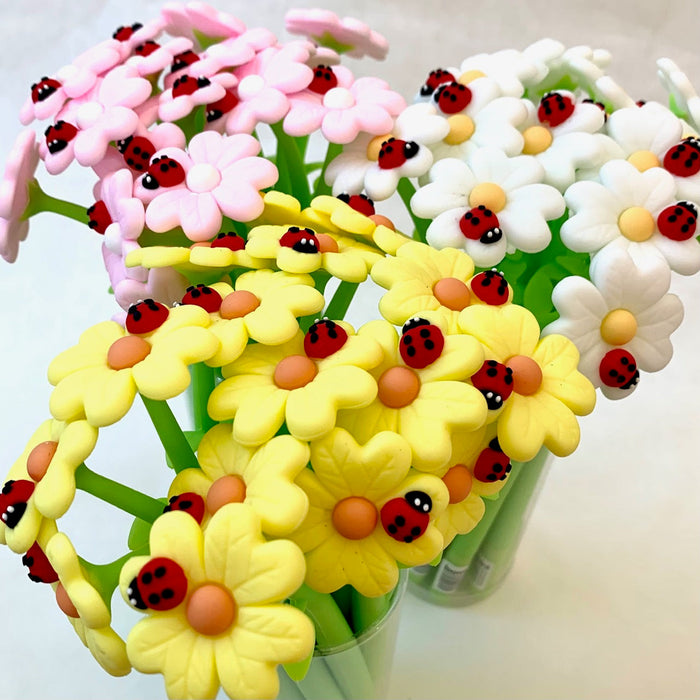 BC Mini Ladybug Daisy Flower Wiggle Gel Pen