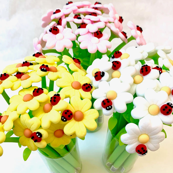 BC Mini Ladybug Daisy Flower Wiggle Gel Pen