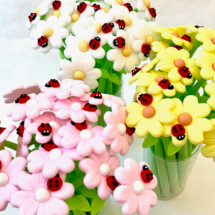 BC Mini Ladybug Daisy Flower Wiggle Gel Pen