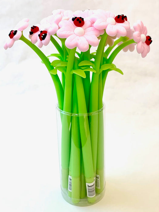 BC Mini Ladybug Daisy Flower Wiggle Gel Pen