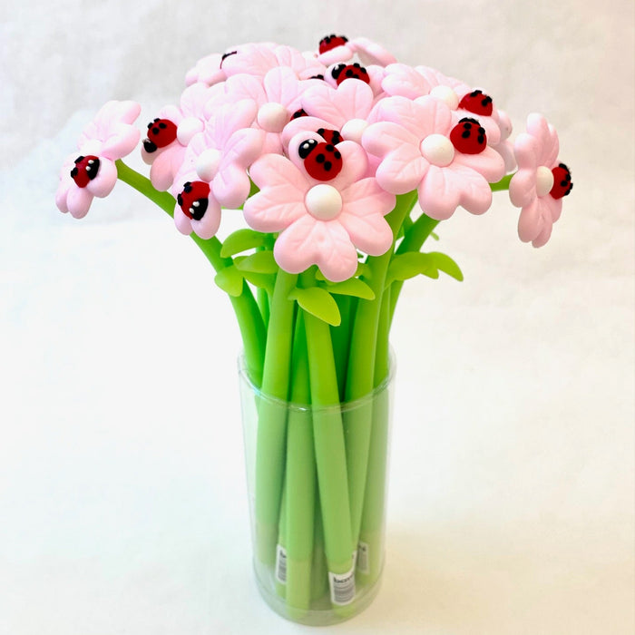 BC Mini Ladybug Daisy Flower Wiggle Gel Pen