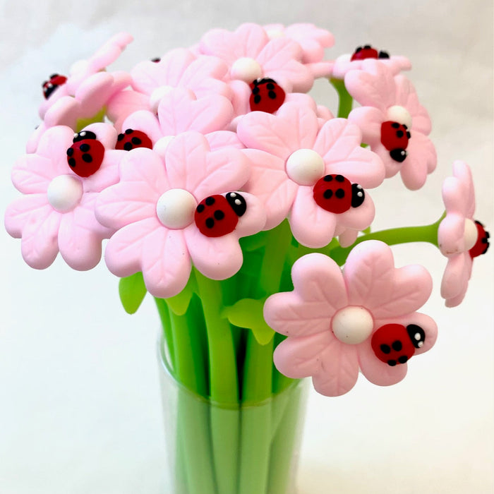 BC Mini Ladybug Daisy Flower Wiggle Gel Pen