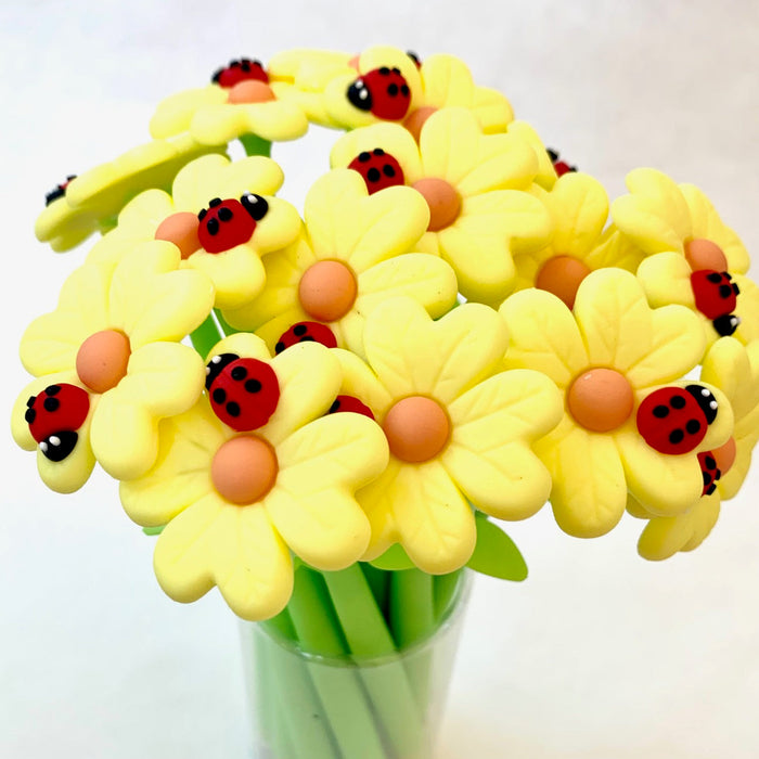 BC Mini Ladybug Daisy Flower Wiggle Gel Pen