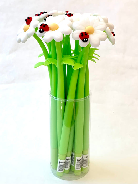 BC Mini Ladybug Daisy Flower Wiggle Gel Pen