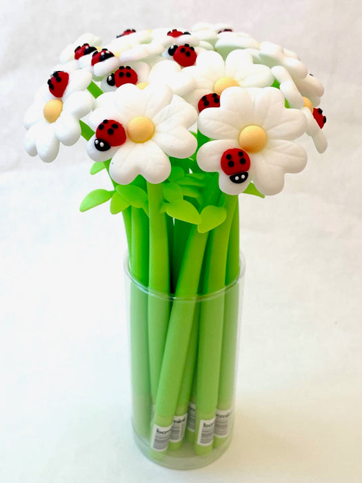 BC Mini Ladybug Daisy Flower Wiggle Gel Pen