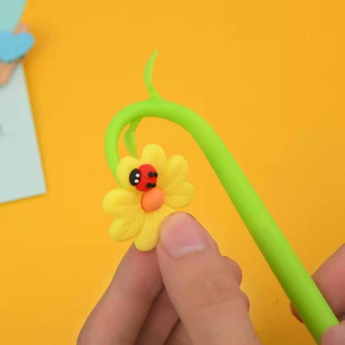 BC Mini Ladybug Daisy Flower Wiggle Gel Pen