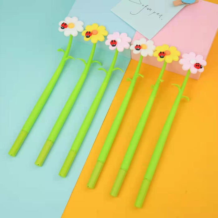BC Mini Ladybug Daisy Flower Wiggle Gel Pen