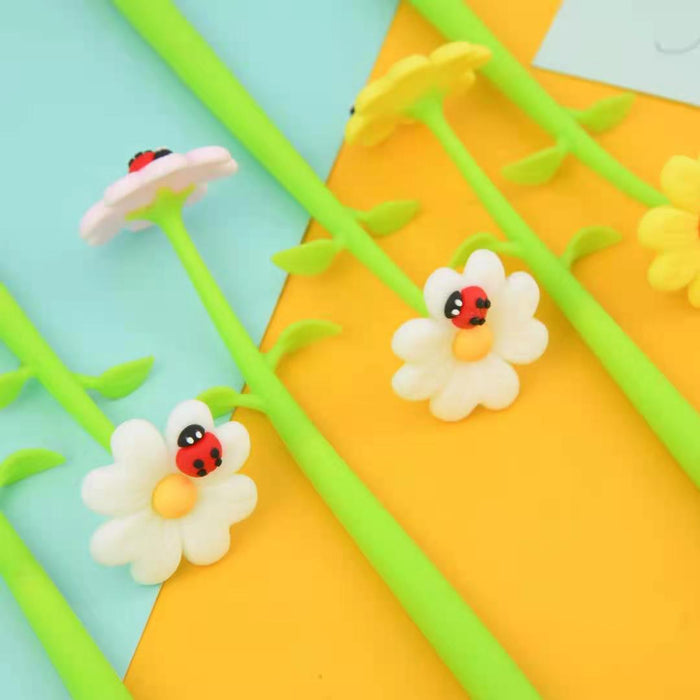 BC Mini Ladybug Daisy Flower Wiggle Gel Pen