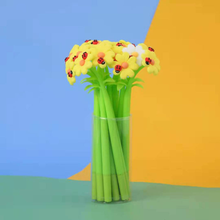 BC Mini Ladybug Daisy Flower Wiggle Gel Pen