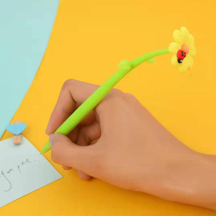 BC Mini Ladybug Daisy Flower Wiggle Gel Pen