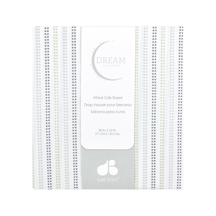 Just Born Dream Fitted Crib Sheet, Taupe/Gray