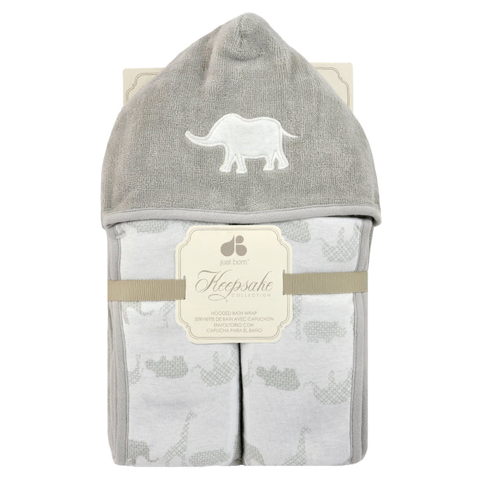 Just Born Grey Safari Hooded Towel