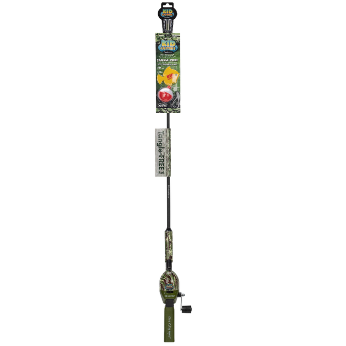 Kid Casters Tangle-Free Fishing Pole | Green Camo