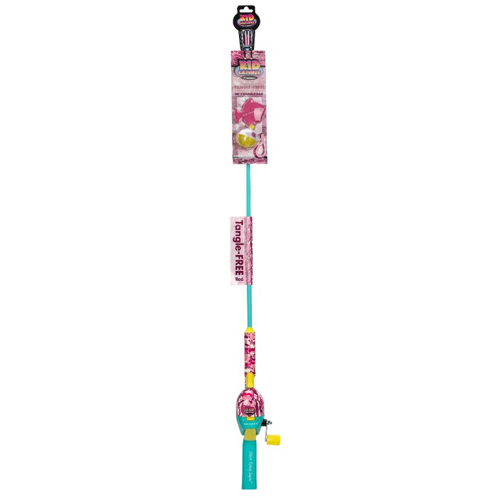 Kid Casters Tangle-Free Fishing Pole | Pink Camo