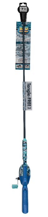 Kid Casters Tangle-Free Fishing Pole | Blue Camo