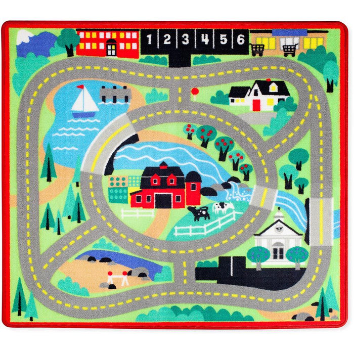 Melissa & Doug Round the Town Road Rug & Car Set