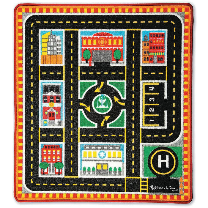 Melissa & Doug Round The City Rescue Rug & Vehicle Set
