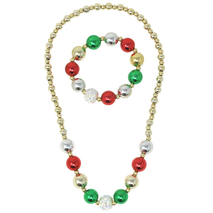 Pink Poppy Festive Bauble Necklace & Bracelet Set