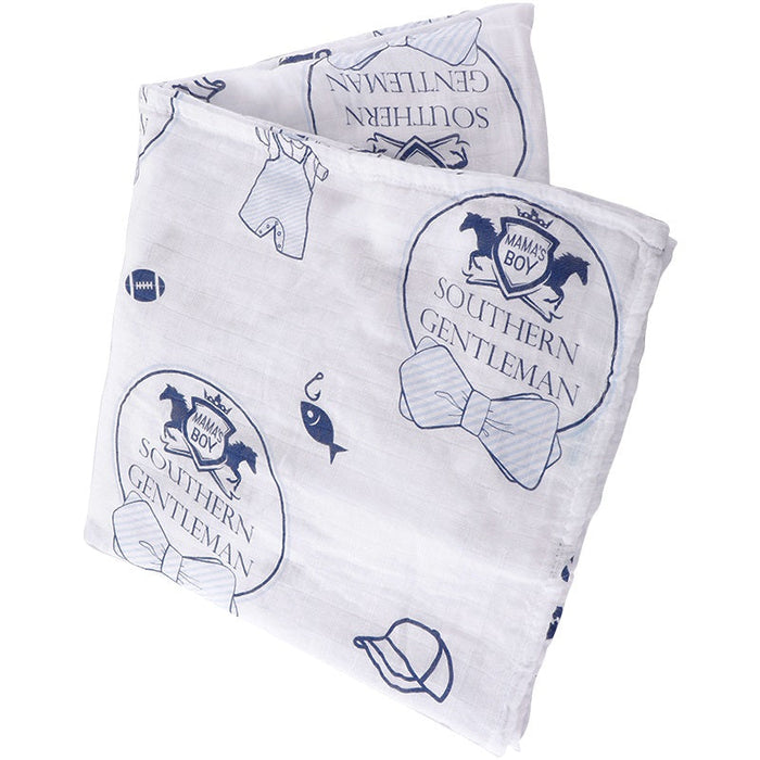Little Hometown Southern Gentleman Baby Boy Muslin Swaddle Receiving Blanket