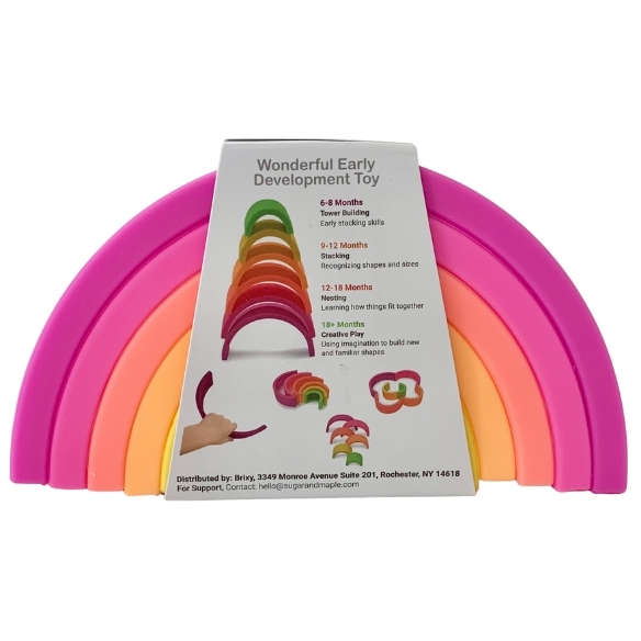 Sugar + Maple Silicone Stacking Rainbow | Neon