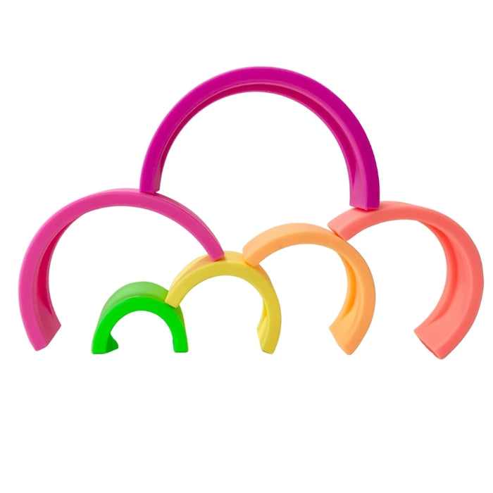 Sugar + Maple Silicone Stacking Rainbow | Neon