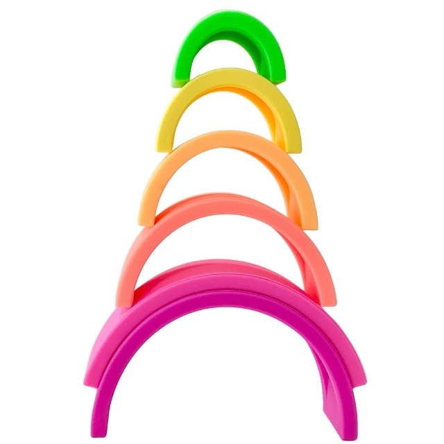 Sugar + Maple Silicone Stacking Rainbow | Neon