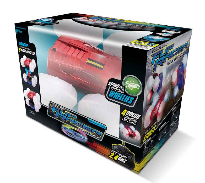Mindscope Turbo Twister Flip Racer Bright LED Light Up Stunt RC Remote Control Red Vehicle