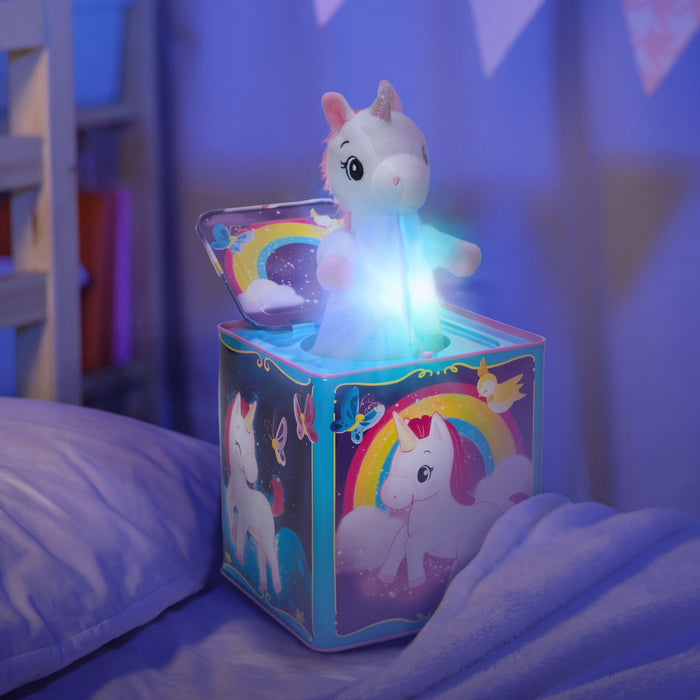 Schylling Unicorn Pop-n-Glow Jack in the Box