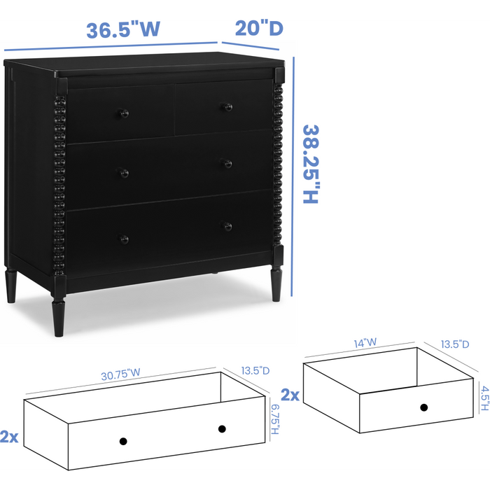 Delta Children Saint 4-Drawer Dresser With Changing Top - Cullen's Babyland & Playland