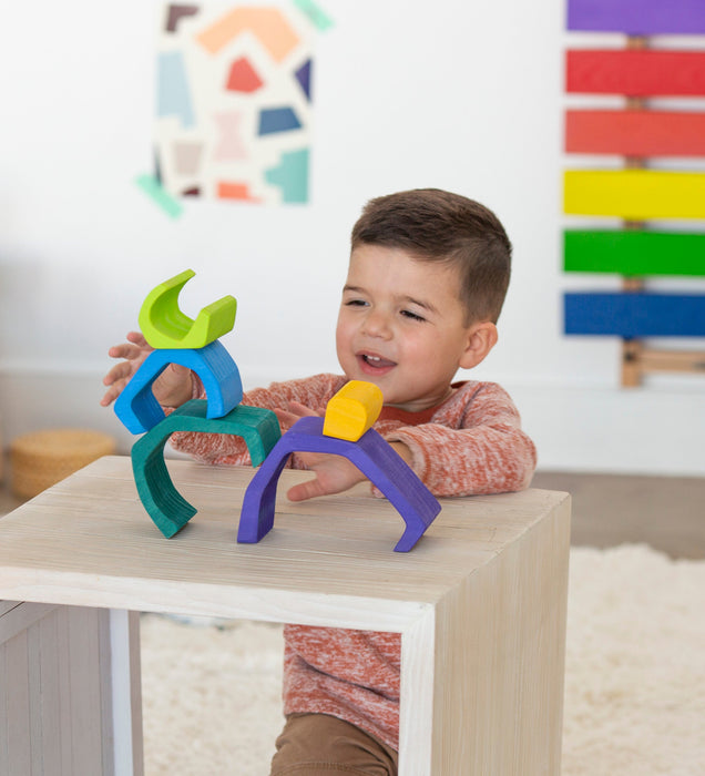 Hearthsong 5-Piece Wooden Stackable Nesting Blocks Play Set