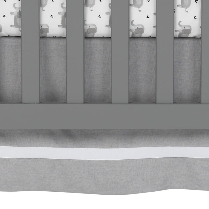 Lambs & Ivy Signature Gray Linen Crib Skirt