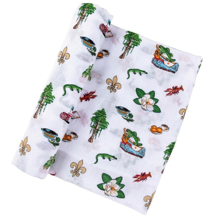 Little Hometown Louisiana Baby Swaddle Blanket