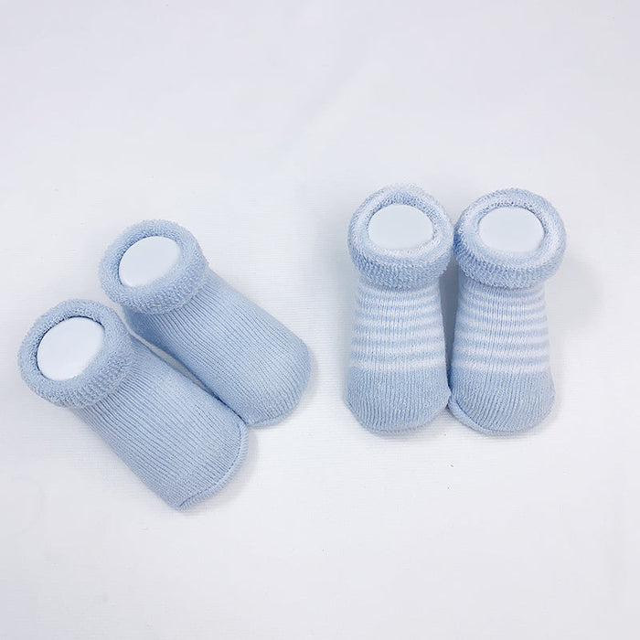 Kushies Newborn Socks 2-Pack | Blue