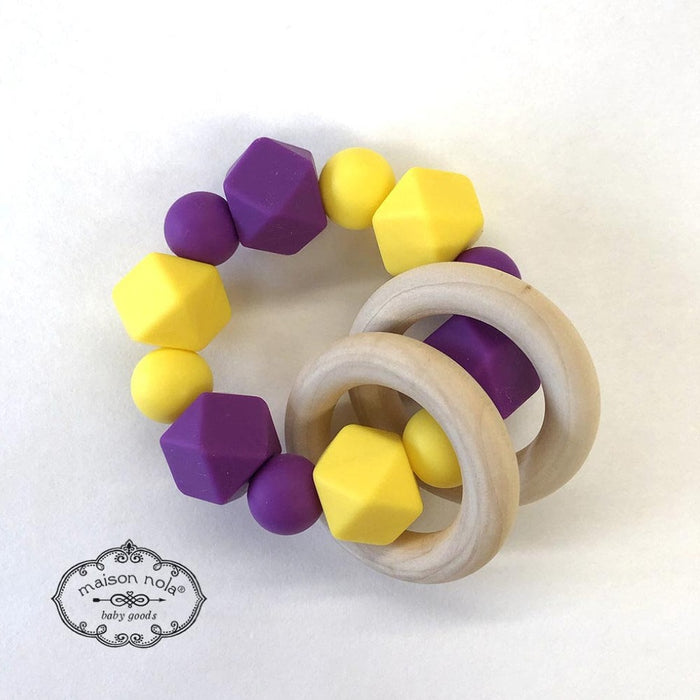 Maison Nola Purple & Gold Silicone Bead Teether