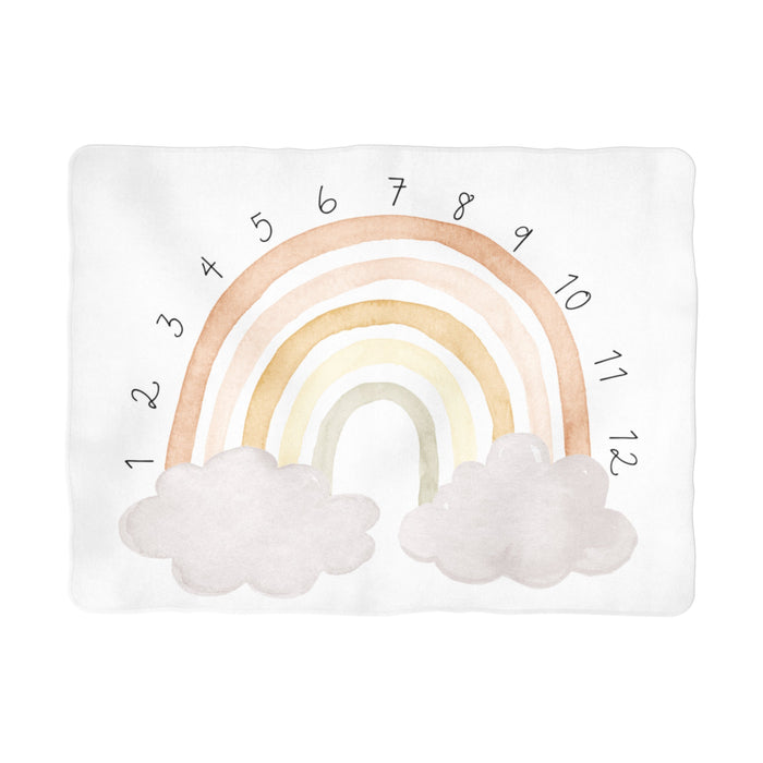 Sugar + Maple Neutral Rainbow Arch Milestone Blanket - Non-Personalized