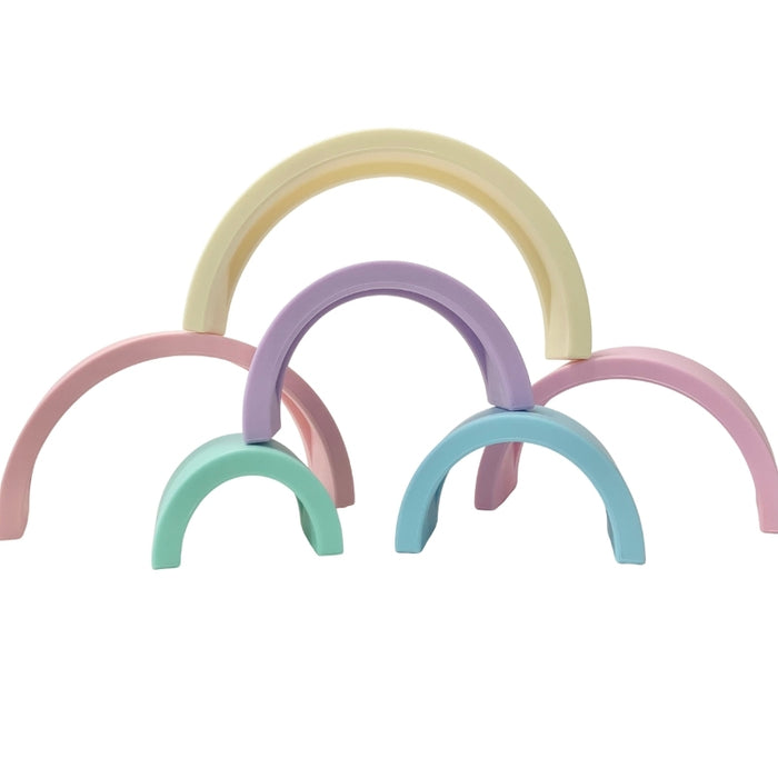 Sugar + Maple Silicone Stacking Rainbow - Pastel