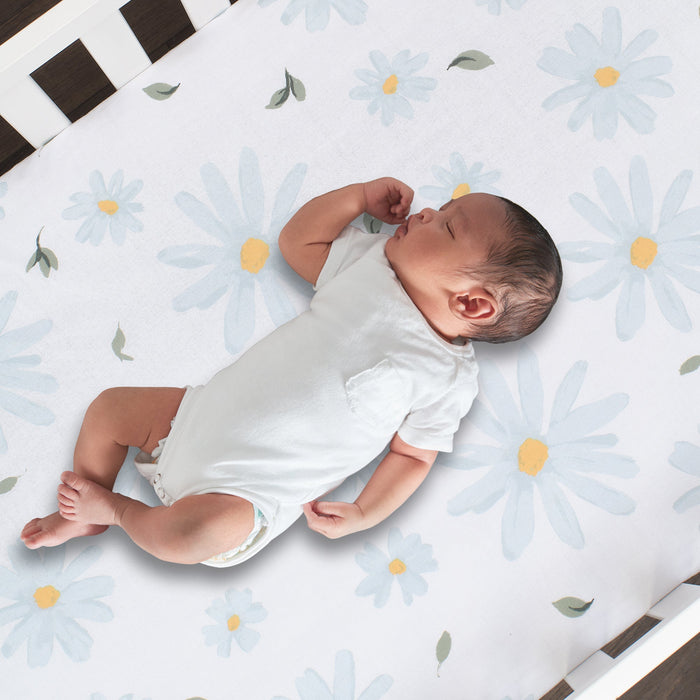 Lambs & Ivy Sweet Daisy Cotton Fitted Crib Sheet