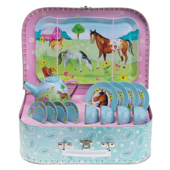 Jewelkeeper 15pc. Horse Tin Tea Set