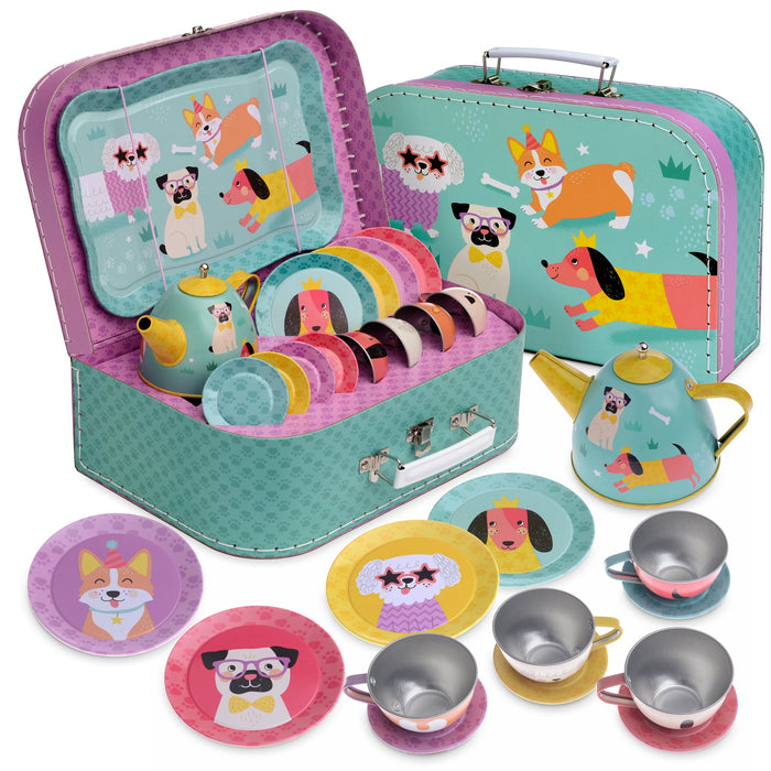 Jewelkeeper 15pc. Dog Pawty Tin Tea Set