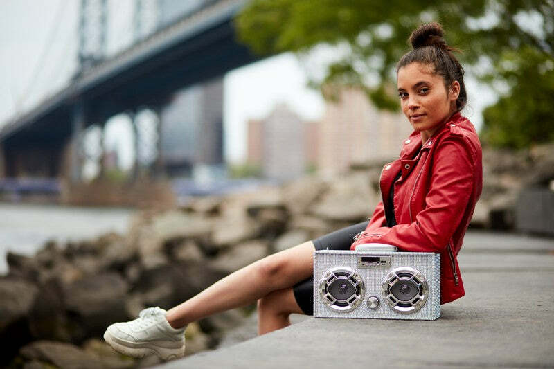 Wireless Express Iridescent Bling Boom Box