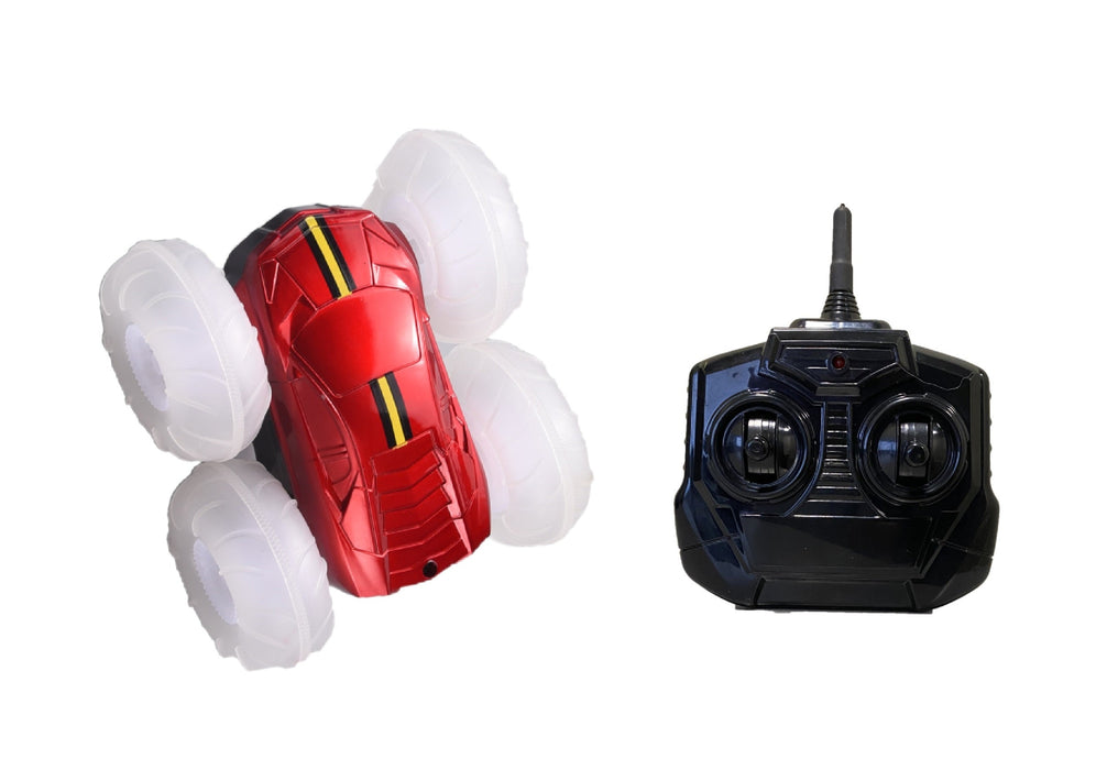 Mindscope Turbo Twister Flip Racer Bright LED Light Up Stunt RC Remote Control Red Vehicle